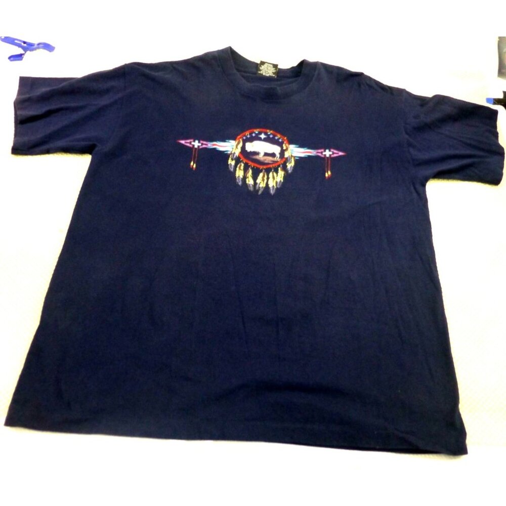Vintage Signal Sport XL Navy Buffalo Dreamcatcher T-Shirt USA‎ Made